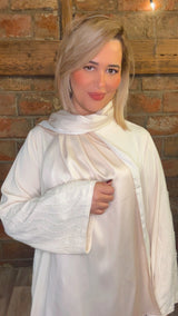 Abaya avec poches latérales & manches perlées