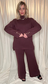 Ensemble pull pantalon en maille
