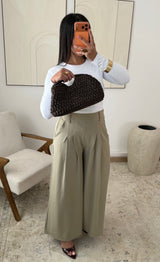 Pantalon large taille haute – Coupe fluide