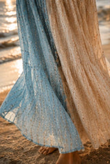 Robe longue bohème bicolore