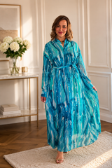 Robe Longue Imprimé Aquarelle – Viscose Premium