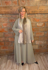 Abaya avec poches latérales & manches perlées