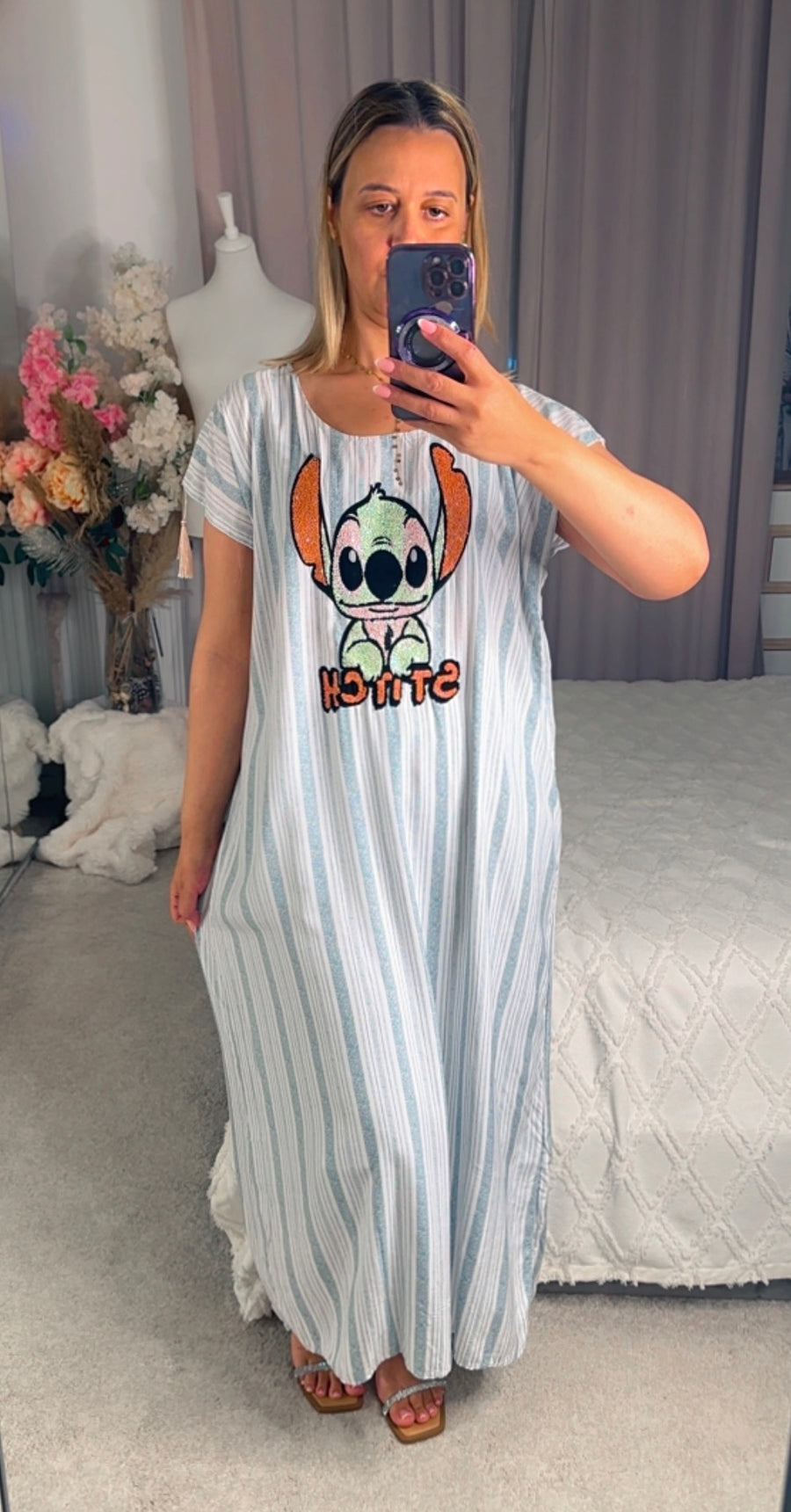 Robe rayee stitch