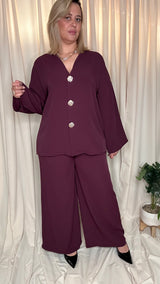 Ensemble Pantalon & Veste Boutons Bijoux