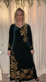 Robe longue en velours