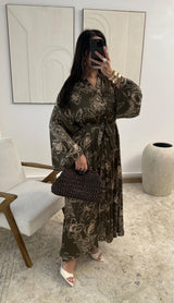 Robe longue fluide imprimée fleurs