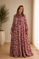 Robe longue fluide à col lavallière avec strass – Taille unique