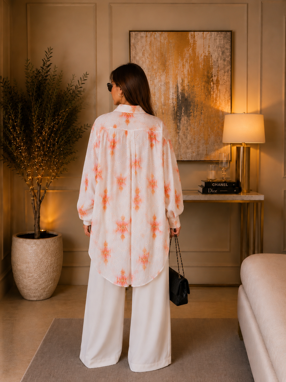 Ensemble chemise Coton broderie anglaise