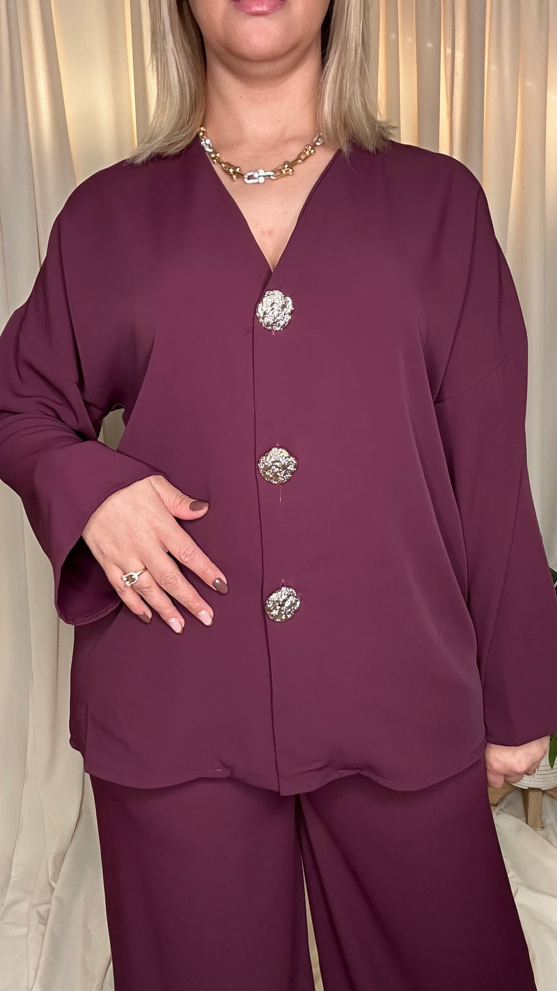 Ensemble Pantalon & Veste Boutons Bijoux