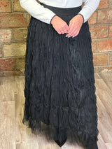 Jupe longue plissée effet wavy