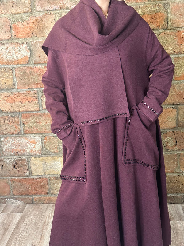 Manteau long en maille