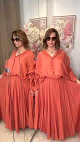 Ensemble blouse & jupe en voile de coton