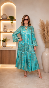 Robe Longue Viscose Dorée