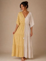 Robe longue bohème bicolore
