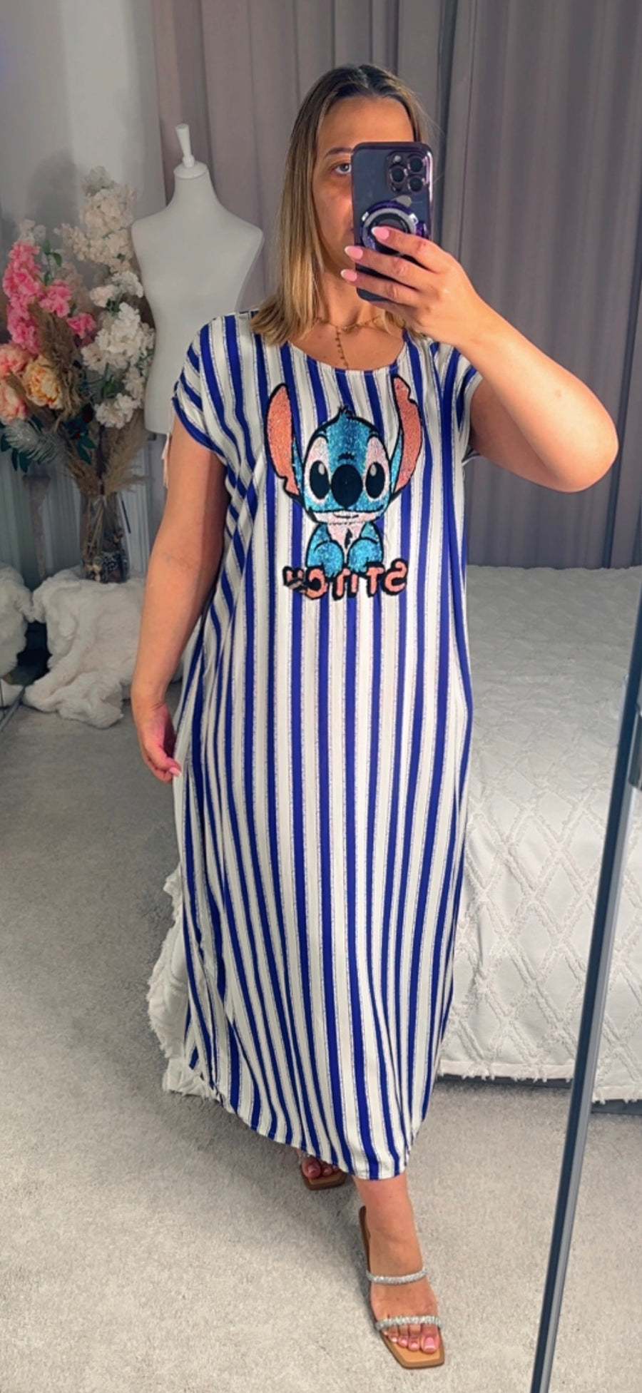 Robe rayee stitch