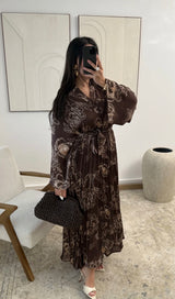 Robe longue fluide imprimée fleurs