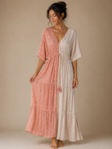 Robe longue bohème bicolore