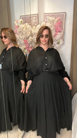 Ensemble blouse & jupe en voile de coton