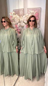 Ensemble blouse & jupe en voile de coton