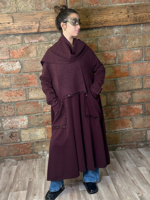 Manteau long en maille