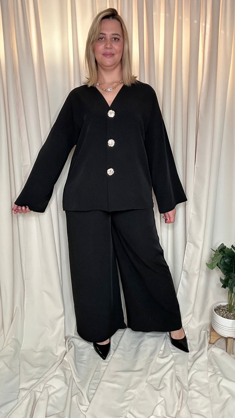 Ensemble Pantalon & Veste Boutons Bijoux