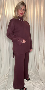 Ensemble pull pantalon en maille