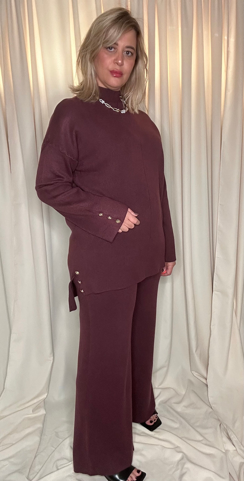 Ensemble pull pantalon en maille