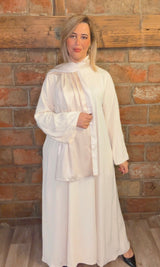 Abaya avec poches latérales & manches perlées