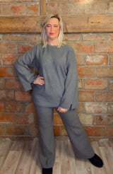 Ensemble Maille Confort – Haut Ample & Pantalon Évasé