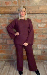 Ensemble Maille Confort – Haut Ample & Pantalon Évasé