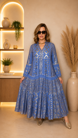 Robe Longue Viscose Dorée