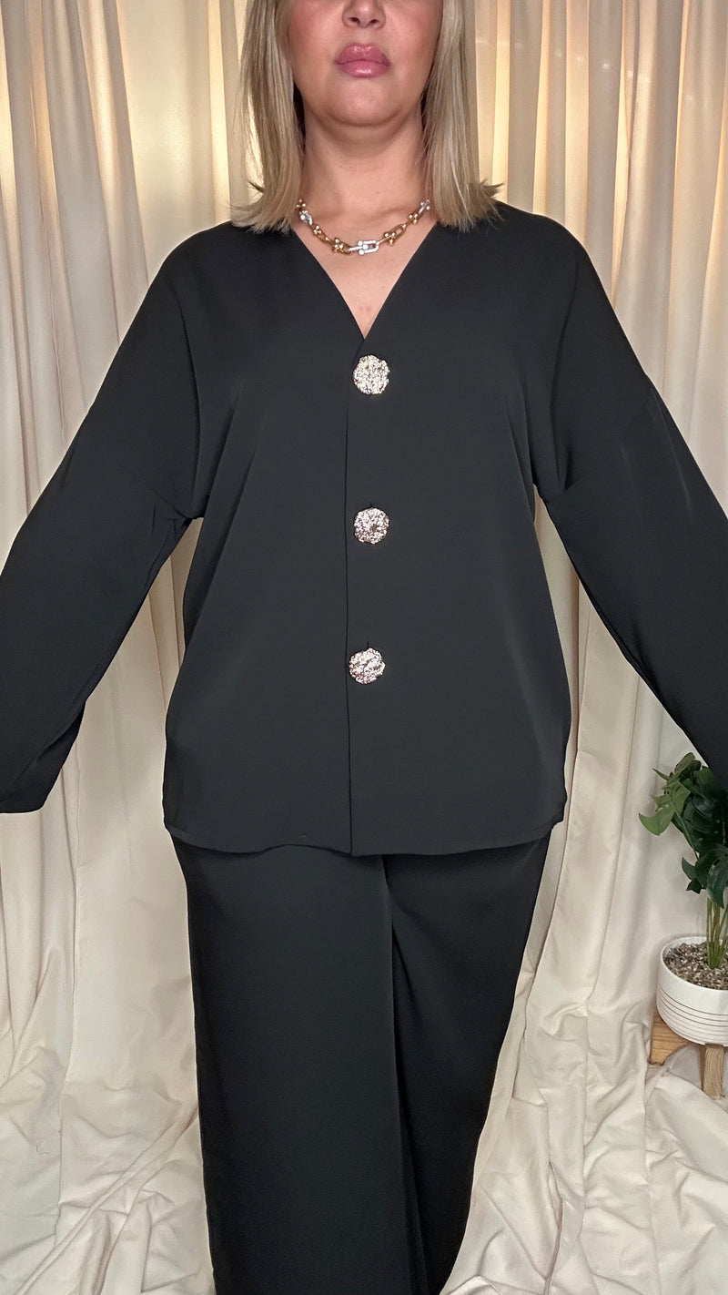 Ensemble Pantalon & Veste Boutons Bijoux
