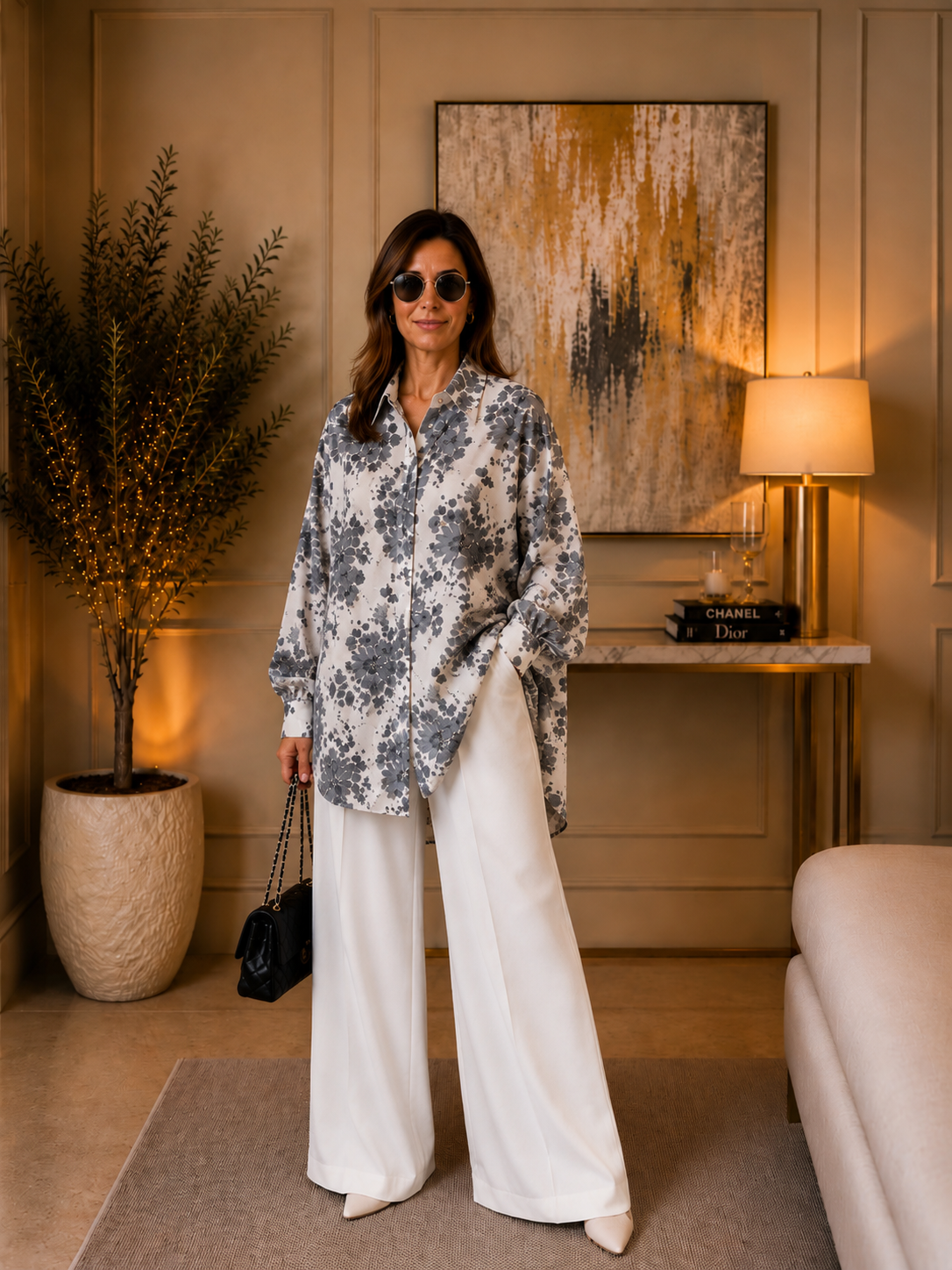 Ensemble chemise Coton broderie anglaise