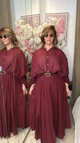 Ensemble blouse & jupe en voile de coton