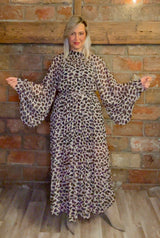 Robe longue fluide – Imprimé animalier chic