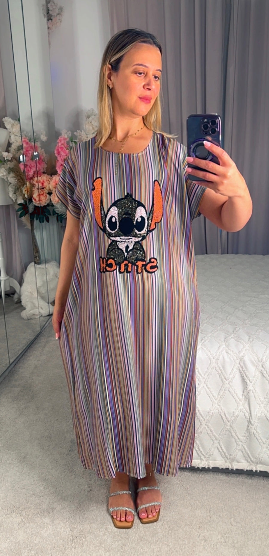 Robe rayee stitch