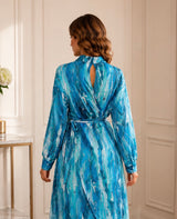 Robe Longue Imprimé Aquarelle – Viscose Premium