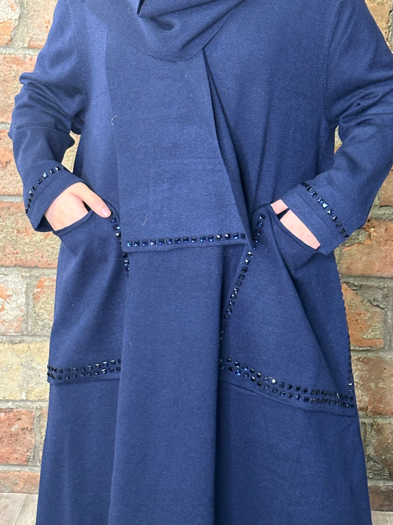 Manteau long en maille