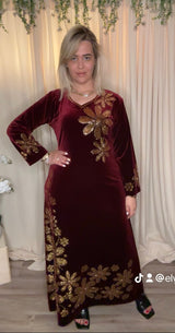 Robe longue en velours