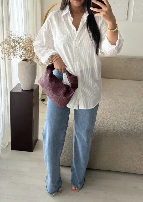Chemise rayé céleste
