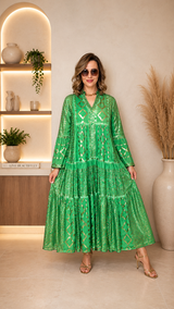 Robe Longue Viscose Dorée