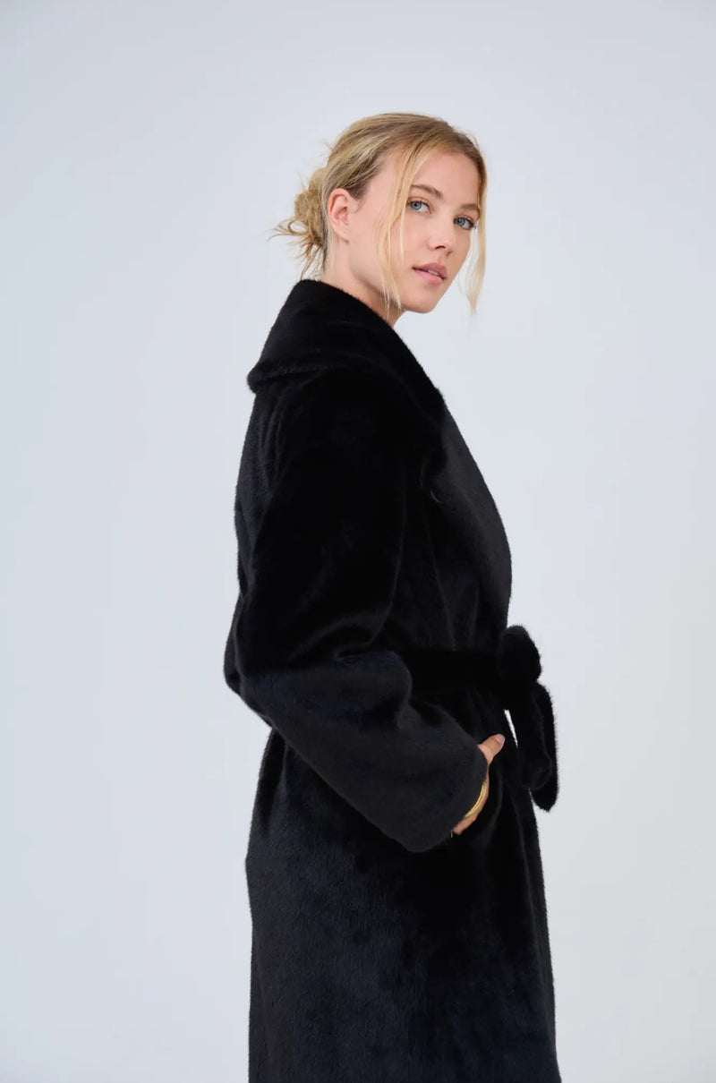 Manteau fourrure noir