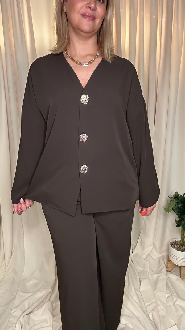 Ensemble Pantalon & Veste Boutons Bijoux