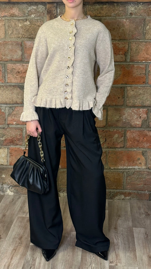 Pantalon large noir à pinces