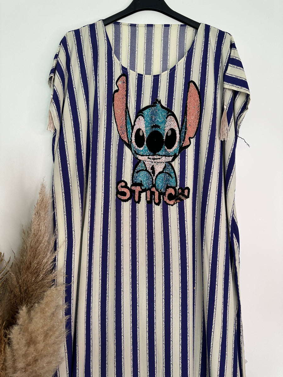 Robe rayee stitch