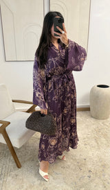 Robe longue fluide imprimée fleurs