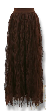 Jupe longue plissée effet wavy