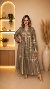 Robe Longue Viscose Dorée