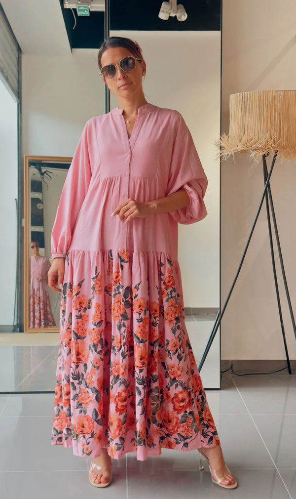 Robe lin rose