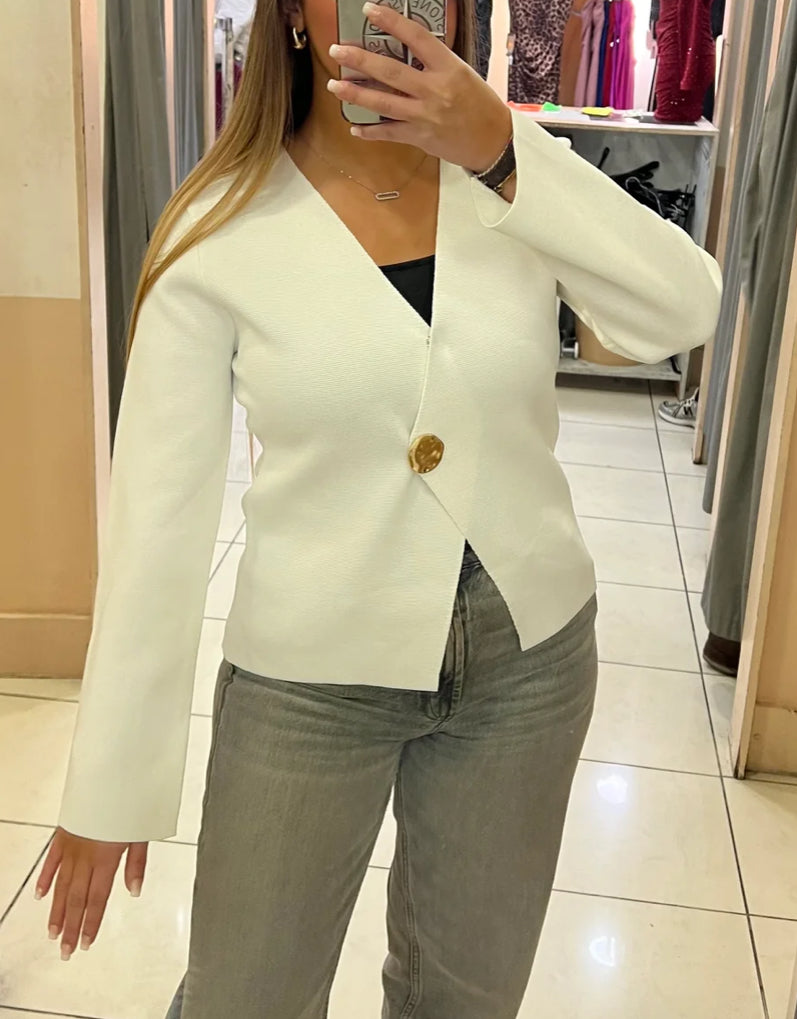 Gilet chic à bouton doré 